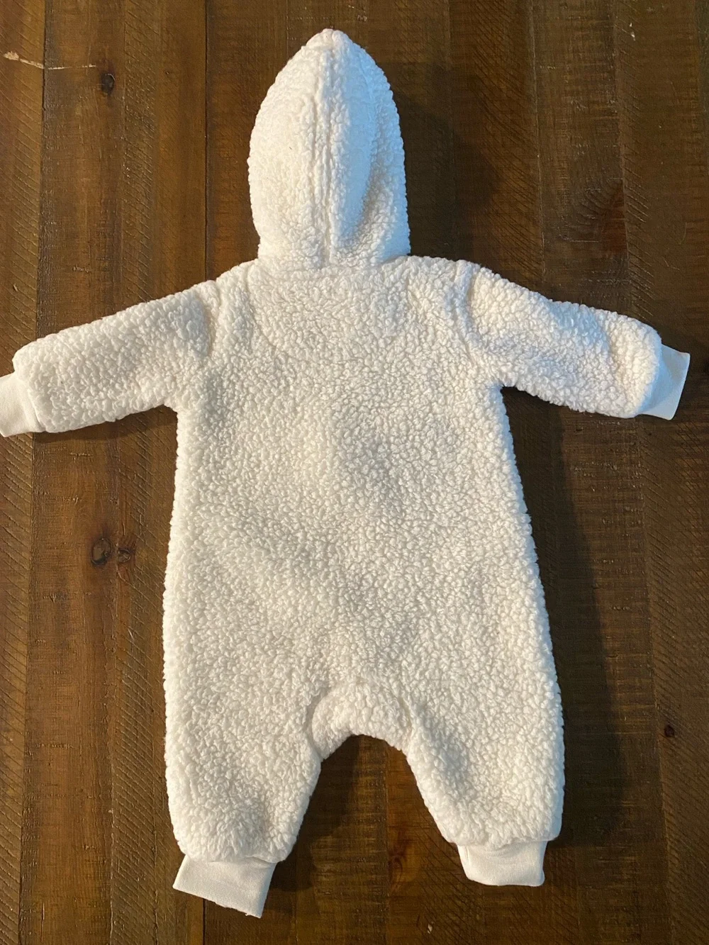 Nike Cream Sherpa Hooded Snowsuit with Black Chest Panel